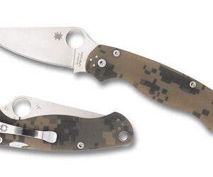 Spyderco Para Military 2 — 3.45″ Drop Point, Camo G-10