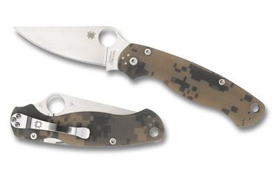Spyderco Para Military 2 — 3.45″ Drop Point, Camo G-10