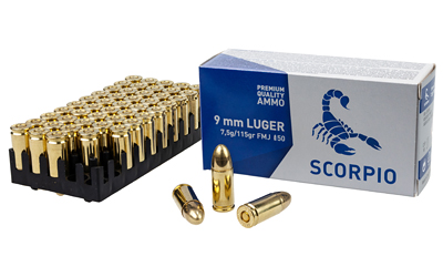 STV Technology Scorpio 9mm 115gr FMJ, 50rd Box