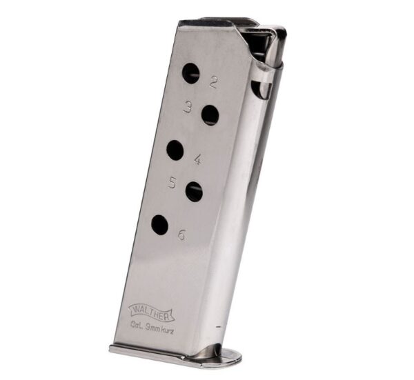 WA2246009 Walther PPK Magazine .380 ACP 6-Round Nickel