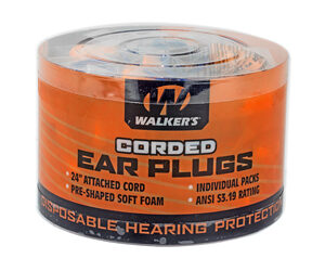 Walkers Corded Foam Ear Plugs 32 dB NRR – 50 Pair