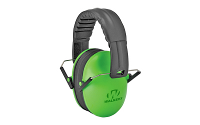 WALGWP-FKDM-LG_1 Walkers Kids Folding Passive Ear Muffs — Lime Green, 23 dB