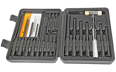 Wheeler Master Roll Pin Punch Set — Steel, Knurled