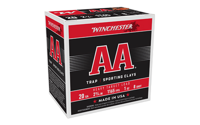 WNAAH208BX_1 Winchester AA Heavy Target 20ga 2.75in 1oz #8 – 25 rd