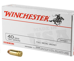 Winchester USA White Box .40 S&W 180 gr FMJ 50rd