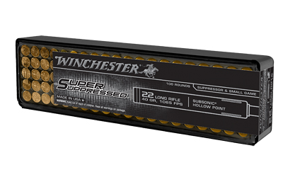WNSUP22LRHP_1 Winchester Super Suppressed .22 LR 40 gr HP – 100rd Box