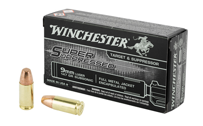 Winchester Super Suppressed 9mm Luger 147 gr FMJ – 50rd