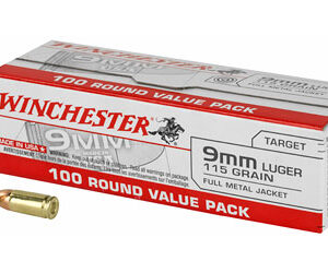 Winchester USA 9mm Luger 115gr FMJ 100rd Box