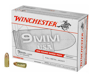 Winchester USA 9mm 115 gr FMJ 200 rd Box