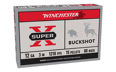 WNXB12300_1 Winchester Super-X 12ga 3″ 00 Buck 15 Pellets 5rd