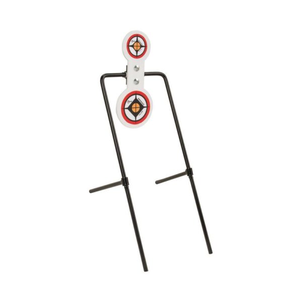 https3A2F2Fmedia.chattanoogashooting.com2Fimages2Fproduct2FAN153442FAN15344 Allen EZ-Aim Hardrock AR500 Round Spinner Targets & Stand for Rimfire Rounds & Centerfire Pistols 7.375″W x 21.75″H White/Red/Black