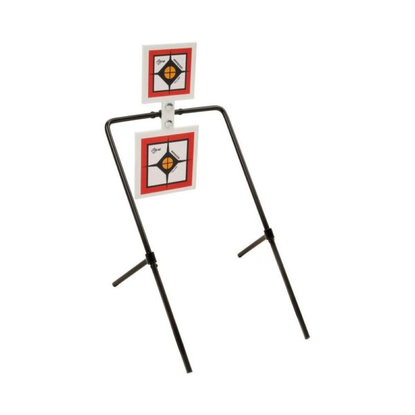 https3A2F2Fmedia.chattanoogashooting.com2Fimages2Fproduct2FAN153652FAN15365 Allen EZ-Aim Hardrock AR500 Square Spinner Targets & Stand for Rimfire Rounds & Centerfire Pistols 9.5″W x 22.75″H White/Red/Black