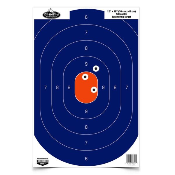 https3A2F2Fmedia.chattanoogashooting.com2Fimages2Fproduct2FBA357202FBA35720 Birchwood Casey Dirty Bird Silhouette Paper Target 12″x18″ Blue/Orange 50/ct