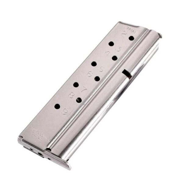 https3A2F2Fmedia.chattanoogashooting.com2Fimages2Fproduct2FCFMMG9FS92FCFMMG9FS9-1 Chip McCormick Custom Match Grade Full Size 1911 Handgun Magazine Stainless Steel 9mm Luger 9/rd