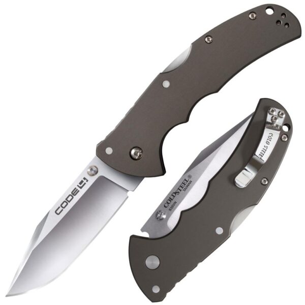 https3A2F2Fmedia.chattanoogashooting.com2Fimages2Fproduct2FCO58PC2FCO58PC Cold Steel Code-4 Clip Point Lockback Knife – 3-1/2″ Blade Satin