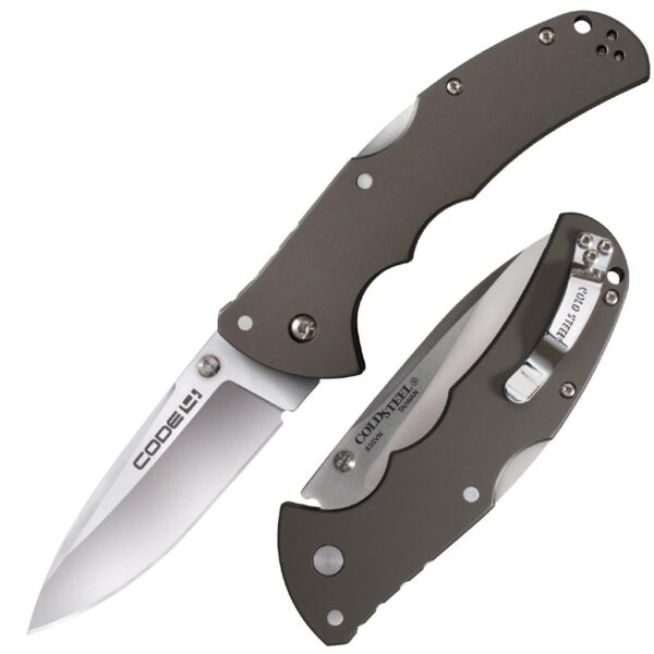 https3A2F2Fmedia.chattanoogashooting.com2Fimages2Fproduct2FCO58PS2FCO58PS Cold Steel Code-4 Spear Point Lockback Knife Gray – 3-1/2″ Blade Satin