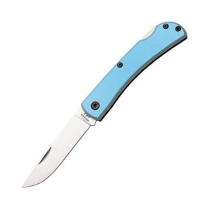Bear & Son Locking Farmhand Folding Knife 2-3/4″ Drop Point Blade Blue with Clip