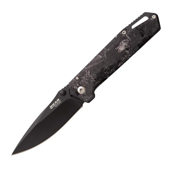 Bear & Son Brisk 3.0 Medium Folding Knife 2-7/8″ Drop Point Blade Midnight Camo