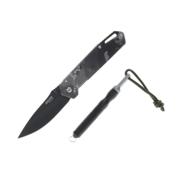 Bear & Son Edge Folding Knife 3-1/2″ Drop Point Blade Truetimber Midnight Camo