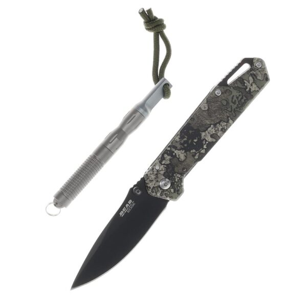 Bear & Son Edge Folding Knife 3″ Drop Point Blade Truetimber Strata