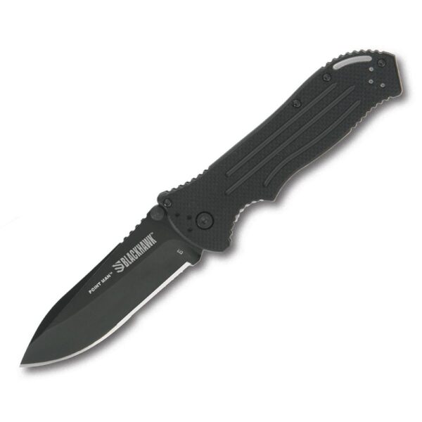 Bear & Son Blackhawk Point Man Sideliner Folding Knife 3-3/8″ Drop Point Blade Black