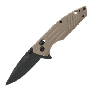 Bear & Son Zytel Slide Lock Folding Knife 2-3/4″ Drop Point Desert Sand