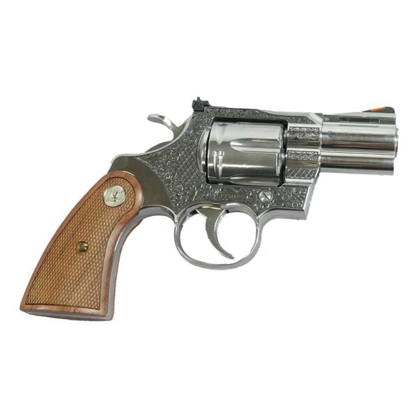 https3A2F2Fmedia.chattanoogashooting.com2Fimages2Fproduct2FCXPYTHONSP2WCTSFG2FCXPYTHONSP2WCTSFG-3 Colt Python Handgun .357 Mag 6rd Capacity 2.5″ Barrel Historic Wood Medallion Grips with Filigree Frame and Barrel