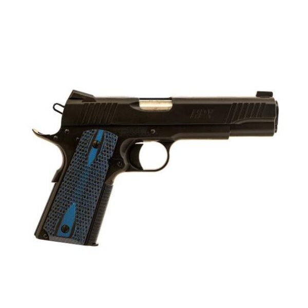 https3A2F2Fmedia.chattanoogashooting.com2Fimages2Fproduct2FDF1911HPXS2FDF1911HPXS Standard Manufacturing 1911 HPX Handgun .45 ACP 8rd Magazine 5″ Barrel Blue Grips