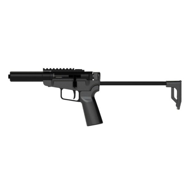 https3A2F2Fmedia.chattanoogashooting.com2Fimages2Fproduct2FDKSA1232FDKSA1231 Dark Mountain Stowaway Handgun 9mm Luger Single Shot 5″ 1/2×28 Threaded Barrel Black with Brace Adapter