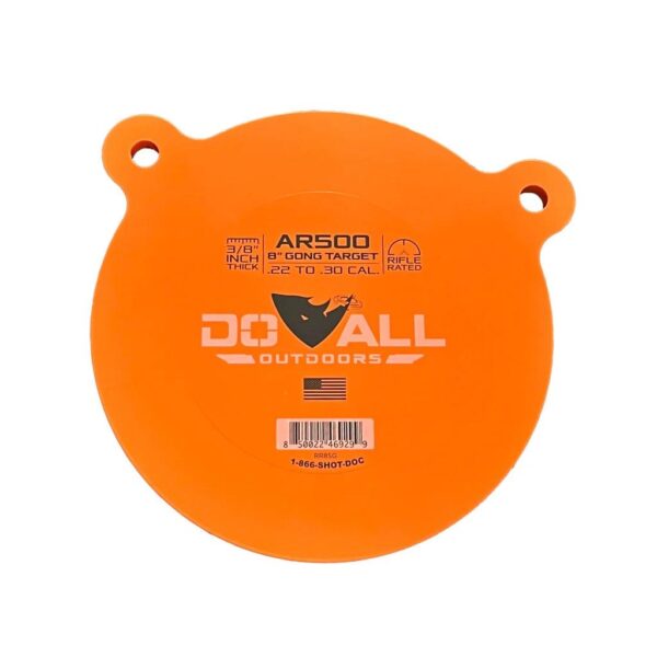 https3A2F2Fmedia.chattanoogashooting.com2Fimages2Fproduct2FDORR8SG2FDORR8SG Do All Outdoors AR500 Steel Target 3/8″x 8″ Round Gong/NM500 Steel