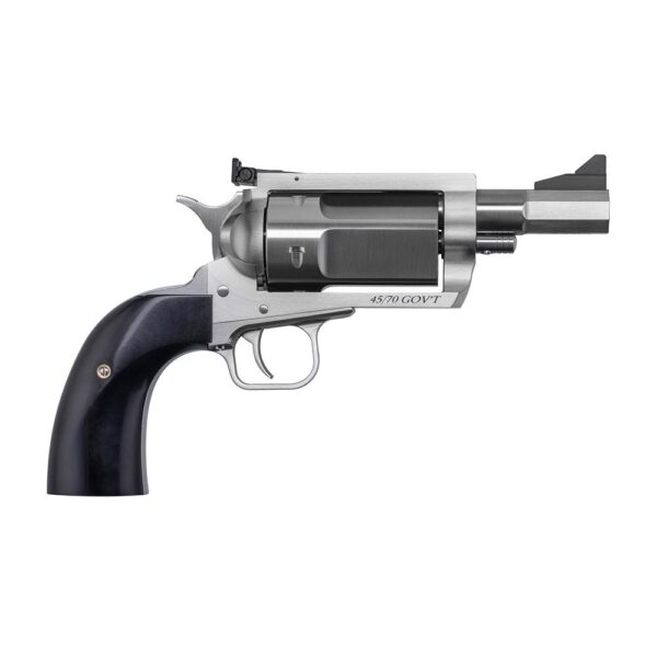 https3A2F2Fmedia.chattanoogashooting.com2Fimages2Fproduct2FDXBFR4570CT2FDXBFR4570CT-1_1 Magnum Research Exclusive BFR Rolling Thunder Handgun .45-70 Gov’t 5rd Capacity 3″ Barrel Silver with Black Grips