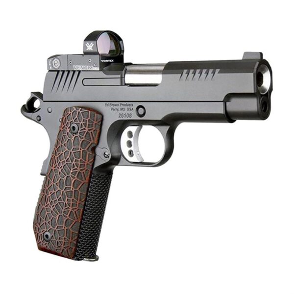 https3A2F2Fmedia.chattanoogashooting.com2Fimages2Fproduct2FEBEVOKC9G4VTX2FEBEVOKC9G4VTX-1 Ed Brown KC9 G4 VTX Handgun 9mm Luger 9rd Magazines (2) 4″ Barrel Black with Brown Grip and Thumb Safety and Vortex Venom Red Dot
