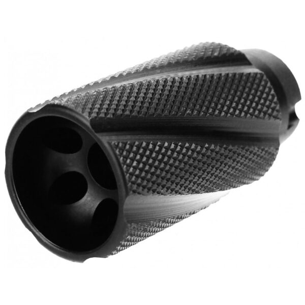 https3A2F2Fmedia.chattanoogashooting.com2Fimages2Fproduct2FEFMZ20232FEFMZ2023-1 TacFire Knurled Linear Compensator Flash & Concussion Forwarder 7.62×39 14×1 LH Black