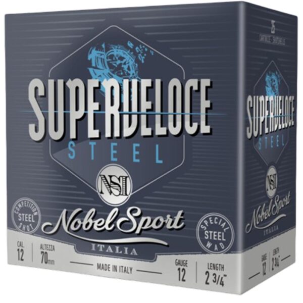 Nobel Target Steel Shotshells 12 ga 2-3/4″ 1oz 1378 fps #7 25/ct