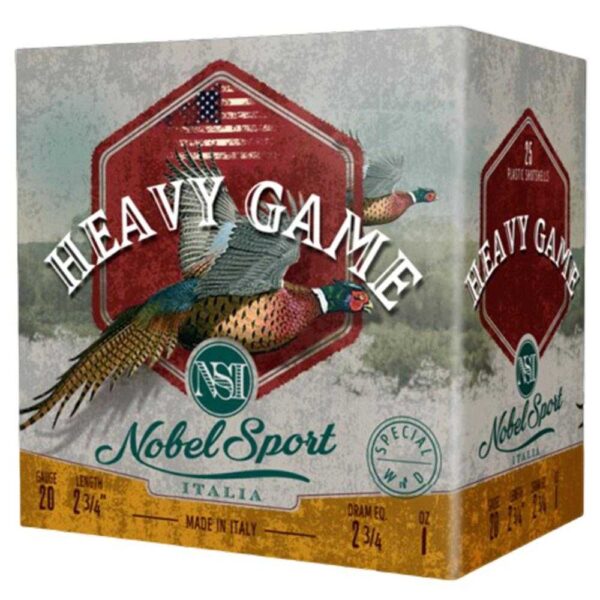 Nobel Sport Heavy Game Shotshells 20 ga 2-3/4″ 1 oz 1165 fps #6 25/ct