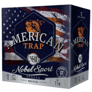 Nobel Target American Trap Shotshells 12 ga 2-3/4″ 1-1/8 oz 1145 fps #7.5 25/ct