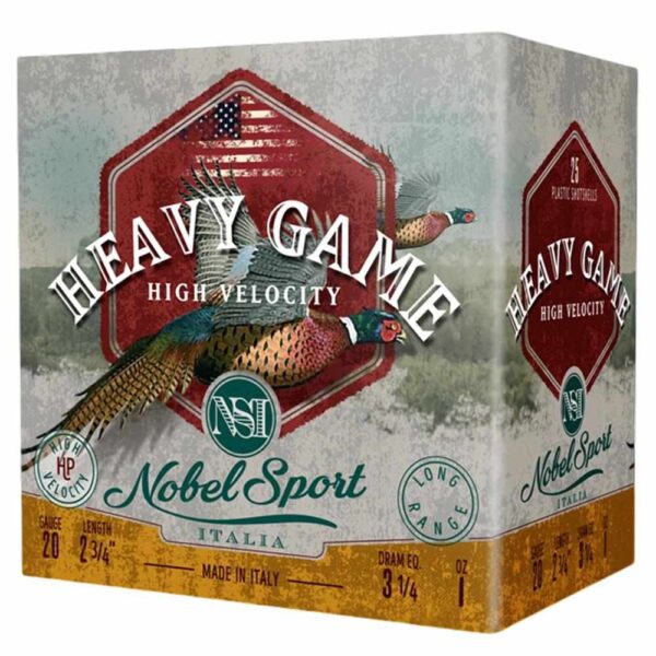 https3A2F2Fmedia.chattanoogashooting.com2Fimages2Fproduct2FEPANSVE20752FEPANSVE205-1_6 Nobel Sport Heavy Game High Velocity Shotshell 20ga 2-3/4″ 1oz 1330 fps #7.5 25/ct
