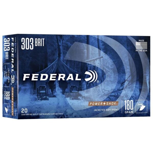 https3A2F2Fmedia.chattanoogashooting.com2Fimages2Fproduct2FFA303AS2FFA303AS-1 Federal Power-Shok Rifle Ammunition .303 British 180 gr SP 2640 fps – 20/ct