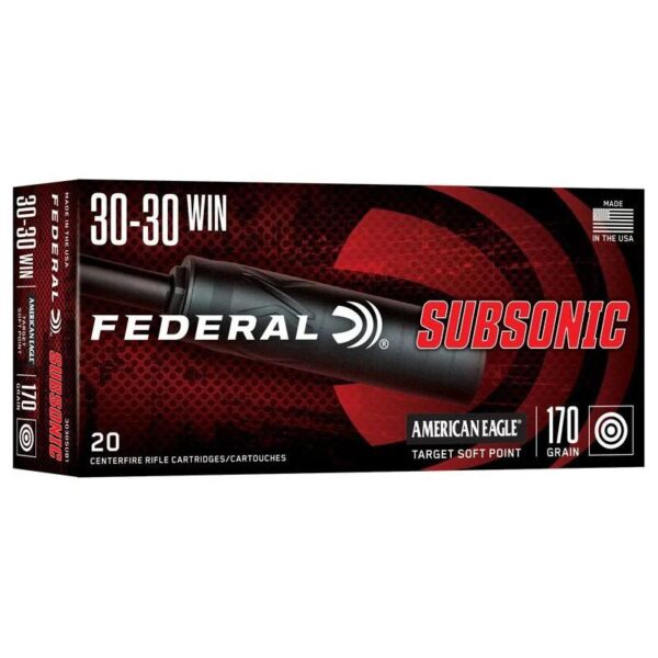 https3A2F2Fmedia.chattanoogashooting.com2Fimages2Fproduct2FFA4570SUB12FFA3030SUB112520252812529 Federal Subsonic Rifle Ammunition .45-75 Govt 300gr SP 1000 fps 20/ct