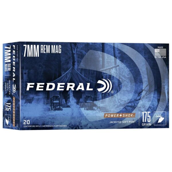 https3A2F2Fmedia.chattanoogashooting.com2Fimages2Fproduct2FFA7RB2FFA7RB_1 Federal Power-Shok Rifle Ammunition 7mm Rem Mag 175 gr SP 2860 fps – 20/ct