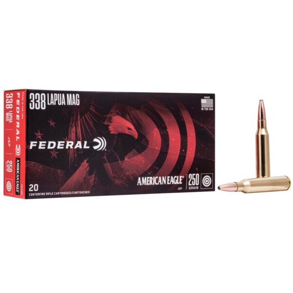 https3A2F2Fmedia.chattanoogashooting.com2Fimages2Fproduct2FFAAE338L2FFAAE338L_1 Federal American Eagle Rifle Ammunition .338 Lapua Mag 250 gr SP 20/box