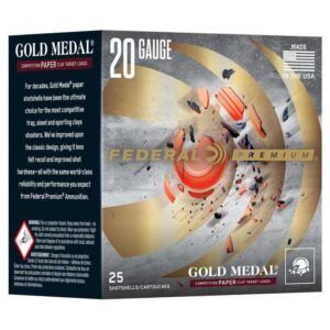 Federal Gold Medal Paper Shotshells 20ga 2-3/4″ 7/8oz 1250 fps #7.5 25/ct