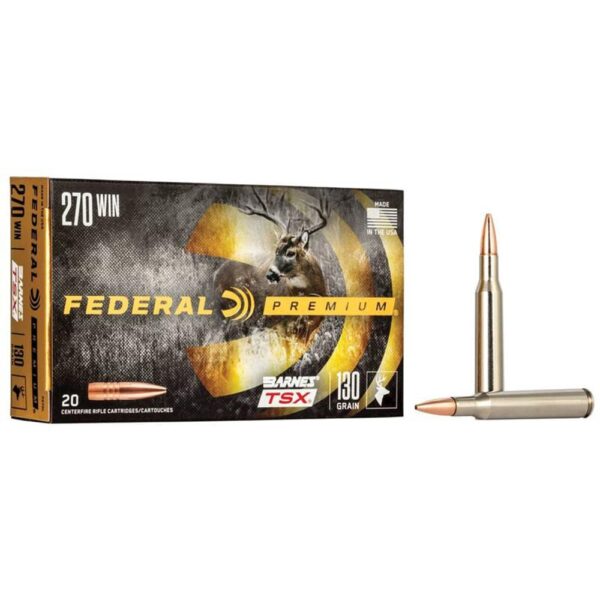 https3A2F2Fmedia.chattanoogashooting.com2Fimages2Fproduct2FFAP270L2FFAP270L-1 Federal Premium Triple-Shock X Rifle Ammunition .270 Win 130 gr HP 3060 fps – 20/ct