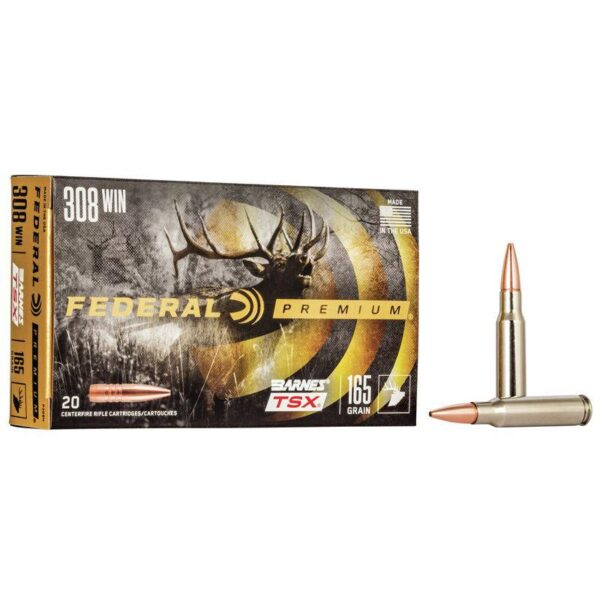 https3A2F2Fmedia.chattanoogashooting.com2Fimages2Fproduct2FFAP308H2FFAP308H_1 Federal Barnes TSX HP Rifle Ammunition 308 Win 165gr 2650 fps 20/ct