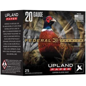 Federal Premium Upland Paper Shotshells 20ga 2-3/4″ 1oz 1250 fps #4 25/ct