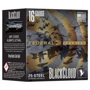 Federal Black Cloud Waterfowl Shotshells 16ga 2-3/4″ 7/8oz 1450fps #2 25/ct