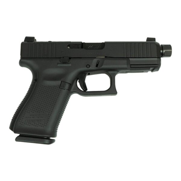 https3A2F2Fmedia.chattanoogashooting.com2Fimages2Fproduct2FGLPV1950203BLKTB2FGLPV1950203BLKTB-1 Glock V-Series Model 19 Black Cerakote Handgun 9mm Luger 15rd Magazines (3) 4.6″ Threaded Barrel Black Austria Made