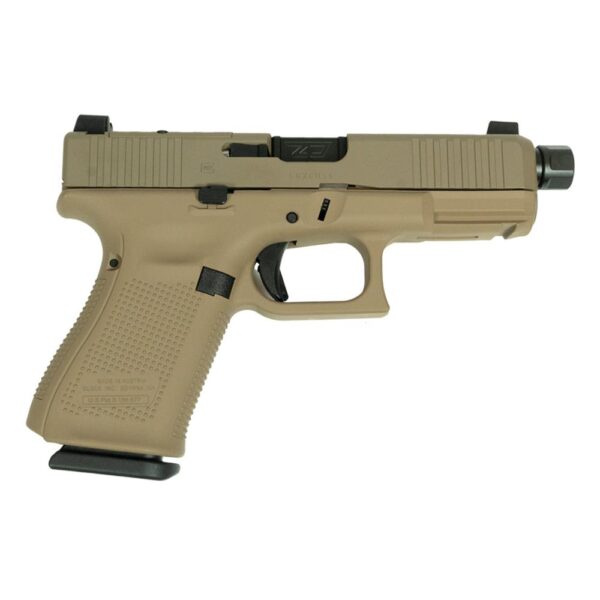 https3A2F2Fmedia.chattanoogashooting.com2Fimages2Fproduct2FGLPV1950203FDETB2FGLPV1950203FDETB-1 Glock V-Series Model 19 FDE Cerakote Handgun 9mm Luger 15rd Magazines (3) 4.6″ Threaded Barrel Austria Made