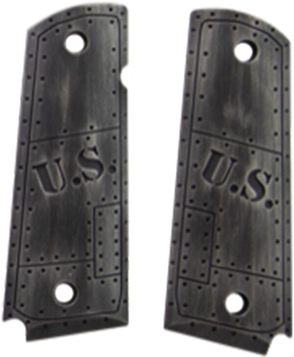 https3A2F2Fmedia.chattanoogashooting.com2Fimages2Fproduct2FHA00824EXLTRP2FHA00824EXLTRP Hogue Govt. Model Aluminum – 1911 U.S. Green Distressed Grip