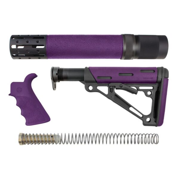 https3A2F2Fmedia.chattanoogashooting.com2Fimages2Fproduct2FHA156782FHA15678-1 Hogue AR-15/M16 Kit Overmolded Beavertail Grip & Collapsible Mil-Spec Buffer Tube Buttstock Purple